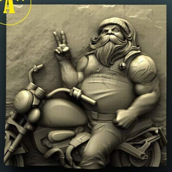 Santa on a Harley
