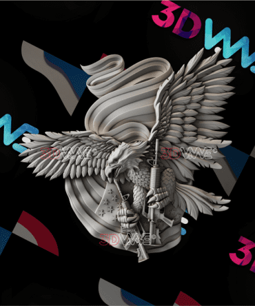 2907. AMERICAN EAGLE WITH GUNS