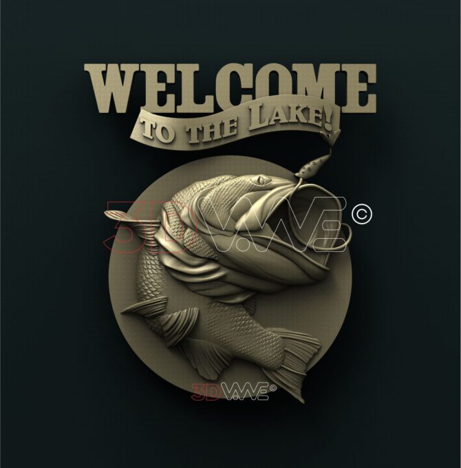1843. Lake welcome sign
