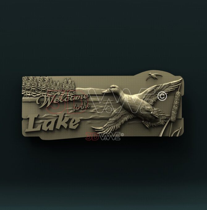 1897. Lake welcome sign